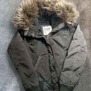 Abercrombie-fitch Women's Khaki and Green Jacket
